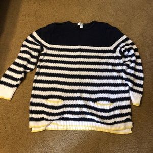 Navy white striped sweater
